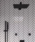 Ultra Thin 12 Inch Square Rain Shower Head In Solid Stainless Steel Brushed Finish That Looks Like Brushed Nickel Fingerprint Resistant