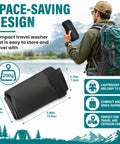 Grab And Go Portable Travel Washing Machine With Retractable Clothesline For Hotels Cruises And Camping Easy Manual Hand Wash Bag, compact design, 200g weight.