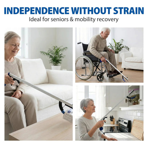 32 Inch Reacher Grabber Tool For Seniors Two Pack With Magnetic Tip Handy Lightweight Long Reach Pickup Stick Nonfolding Assistive Device For Mobility Arthritis Relief Recovery And Daily Living Tasks