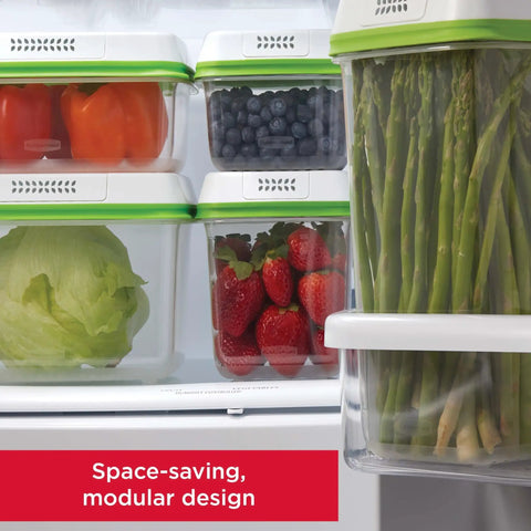 Medium And Large Produce Saver Containers With Smart Airflow Vents Keep Produce Snappy And Crisp An 8 Piece Clear Pantry Bin Game Changer For Busy Home Cooks And Weekly Grocery Hauls
