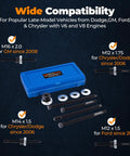 5 Piece Harmonic Balancer Installer Kit With Long Reach Adapters M16x2.0 M14x1.5 M12x1.75 M12x1.5, Nut Bearing Assembly, And 3 Washers
