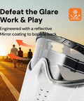All Day Comfort Full Face Safety Goggles With Detachable Lower Shield And Anti Fog Lens, Z87.1 Impact Protection, Ideal For Grinding
