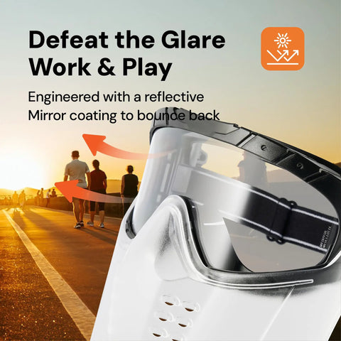 All Day Comfort Full Face Safety Goggles With Detachable Lower Shield And Anti Fog Lens, Z87.1 Impact Protection, Ideal For Grinding