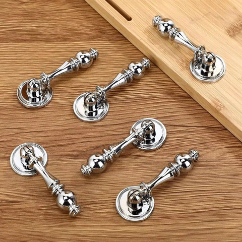 Vintage Drop Cabinet Pulls Polished Nickel Zinc Alloy Retro Dresser Knobs And Drawer Handles For Kitchen Cabinets 2 Pack.