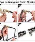 Using chain breaker tool on Heavy Duty Alloy Steel Chain Kit With 140 Links Adjustable Tensioner And Chain Breaker For Coleman CT100U