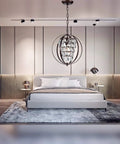 Bronze Vintage Crystal Pendant Light Fixture 1 Light Metal Hanging Chandelier For Entryway And Foyer over modern bedroom.