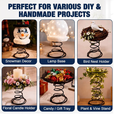 15 Piece 6 Inch Upholstery Coil Springs Set Knotted Ends Sofa Chair Couch Repair High Elastic Steel Diy Furniture Fixin Easy Hook On Install No Sweat Rig Up Smooth Results used for snowman decor and lamp base.