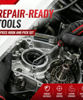 4 Piece Hook and Pick Set for O Ring, Seal and Gasket Removal with Slim Tips and Non Slip Grips for Tight Automotive Spaces An Essential Tool for Automotive Enthusiasts and DIYers Who Need to Grab Hard to Reach O Rings and Seals in engine repair.