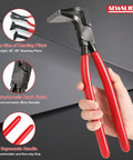 Sheet Metal Bending Pliers Set, 3-Piece Straight 45 Degree 90 Degree Hand Seamer with red handles, for metalwork applications