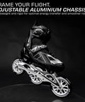 Black Speed Pro Adjustable Inline Skates For Kids Unisex Outdoor Roller Skates With 110mm Wheels Aluminum Frame And ABEC 7 Bearings