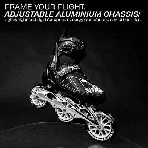 Black Speed Pro Adjustable Inline Skates For Kids Unisex Outdoor Roller Skates With 110mm Wheels Aluminum Frame And ABEC 7 Bearings