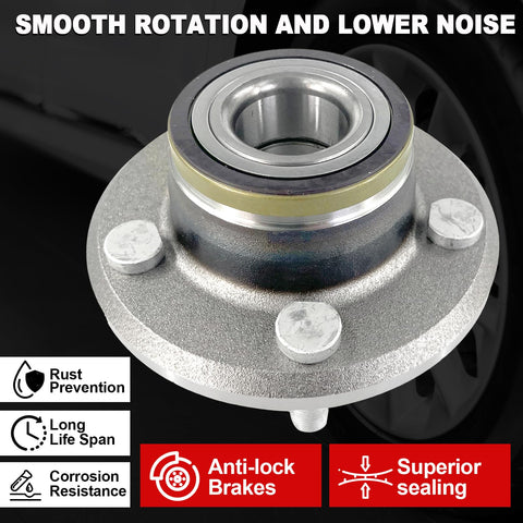 Pair Front Wheel Bearing Hub Assembly For 5 Lug With ABS Bolt On Direct Fit Compatible With 2005 Through 2014 Chrysler 300