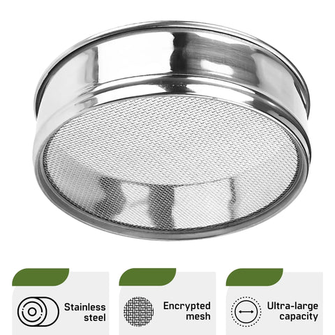 Stainless Steel 4 Tier Seed Sprouting Kit With Lid, 6 Inch Diameter, showing mesh tray for microgreens and broccoli sprouts