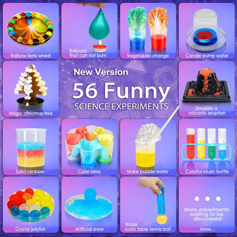 Ultimate Kids Science Kit With 56 Hands On Experiments, Lab Coat Scientist Costume, 70 Plus DIY STEM Projects, Educational Toys For Girls And Boys Aged 6 8 10 12, Fun Hands On Learning That Makes Science Pop: 56 science experiment cards