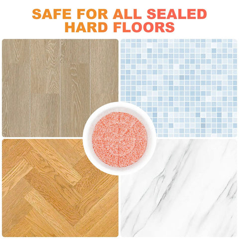 All In One Steam Mop Replacement Pads For S7000 Series And S8201 Rotating Scrubber, shown with various hard floor types.