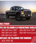 Image depicting a 2003-2007 Ford F-Series truck compatible with the 6.0 Powerstroke Blue Spring Fuel Pressure Kit Upgrade.