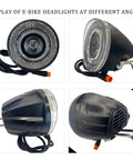 Display of All-In-One Front Bike Light With 75-100dB Horn, Waterproof 3-Pin Connector, Night Riding Ready For 6-60V