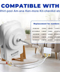 Condenser Fan Motor Kit For Refrigerator Replacement With Motor, Blade, Harness And Hardware, Compatible With Whirlpool, KitchenAid And Kenmore