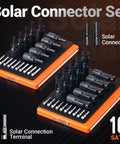 Pro Grade Solar Crimp Tool Kit With Ratcheting Crimper, featuring solar connectors and terminals for 16-6 AWG wires.