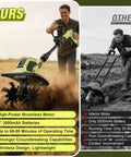 Comparison of 21V Cordless Tiller Cultivator With Two Batteries against a corded tiller, showing features and benefits.