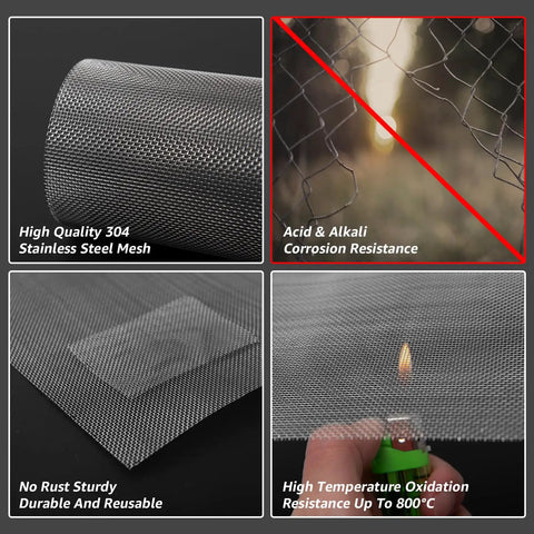 Six Pack 12x8 Inch Stainless Steel Wire Mesh Screens For DIY Projects Vents Cages Garden Windows And Filters Never Rust 20 Mesh With 1mm Aperture And 0.4mm Wire Diameter Bang For Your Buck Heavy Duty Build