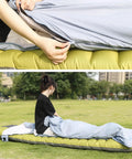 Person using Ultralight Backpacking Sleeping Bag For 50 To 70 F Weather, 1.5 Lb Packable To 11.8 X 6.5 Inches outdoors