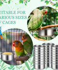 24-pack stainless steel bird cage feeding bowls with clamps