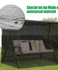 Premium Patio Swing Mosquito Netting For 2 To 3 Seater Outdoor Swing Black Mesh With Double Zipper Opening Roof Waterproof