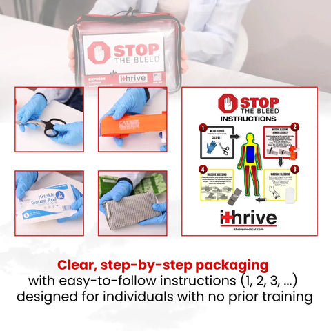 Bleeding Control Kit With Tourniquet For Emergencies, Easy To Use First Aid Kit With Stop The Bleed License, Veteran Made In USA