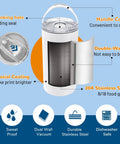 Premium 4 Pack 16 Oz Sublimation Beer Can Cooler Blanks Vacuum Insulated Stainless Steel Tumblers with handle and sliding seal.
