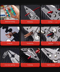 Kickass 12 In 1 Wire Stripper And Crimper Pocket Multitool Pliers showing stripping, crimping, and cutting functionalities.