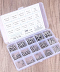 Top Shelf 390 Piece Machine Screw Assortment Kit featuring organized 304 stainless Phillips pan head bolts and hex nuts.