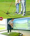 Ultimate Golf Alignment Sticks Holder With Angle Adjustable Training Aid used on grass and indoor green mat setup