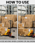 Step-by-step guide for using Beefy Rubber Pallet Jack Chock For Heavy Duty Stabilization Non Slip Wheel Stopper with pallet jack in warehouse