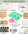 All In One Soap Making Kit For Adults And Teens With Shea Butter Glycerin Melt And Pour Bases Two Molds Four Colorants