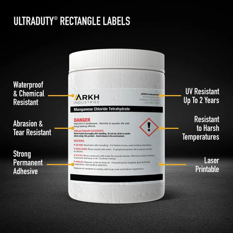 Tough As Nails Waterproof Ghs Labels Laser Printer Compatible 1X2 Inch White Rectangles 1200 Pack Built Like A Tank Chemical Oil Resistant Adhesive Stickers That Stand Up To Rough Play