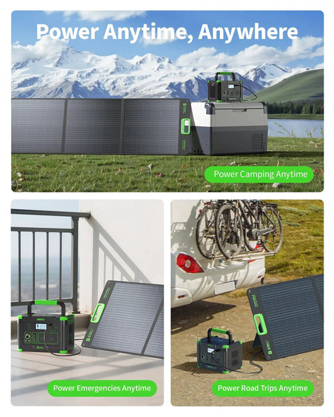 200W Portable Solar Panel For Power Stations IP65 Waterproof Foldable Solar Panel With MC4 Anderson Output For RVs Camping