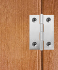 Close-up of installed 30 Pieces Stainless Steel 2 Inch Cabinet Door Hinges Set For Furniture And Cabinets Durable Rust Resistant