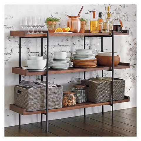 Built Different Heavy Duty Black Iron Bookshelf With Real Wood Shelves Industrial Floor Standing Storage Rack For Living Room Setup Home Office Display Organizer with decorative items.