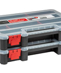 2-Pack Stackable Small Parts Organizer Boxes With 20 Compartments And 12 Removable Dividers Per Box For Screw Nut Bolt Storage