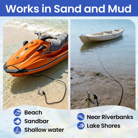 31 Inch Boat Sand Anchor Crafted From 316 Stainless Steel Screw In Shallow Water Design keeps your vessel secured at sandy banks.