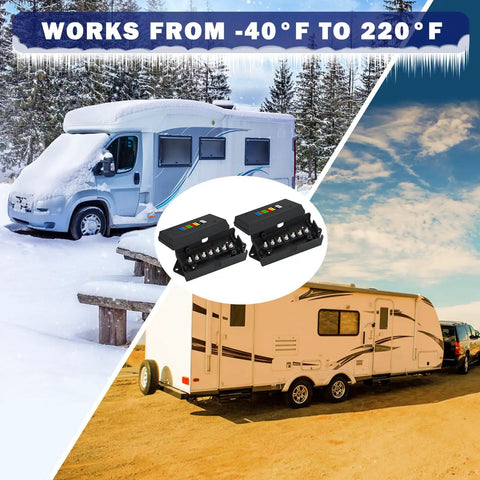 7 Way Trailer Junction Box Weatherproof Wiring Connector Kit With 7 Color Coded Wires for extreme temperatures