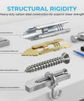 Exploded view of structural rigidity in All In One 420 Piece Drywall Anchors Kit With Self Drilling Metal Plugs Holds Up To 80 Lb