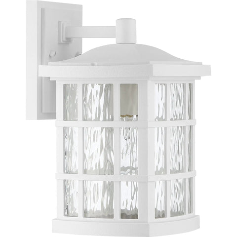 Stonington Outdoor Wall Lantern 13 Inch 1 Light Matte White Vintage Sconce With Old School Cottage Vibe And Clear Water Glass