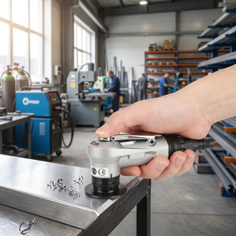 Hand using Lightweight 45 Degree Manual Chamfering Tool For Metal Tubes And Edges Mini Portable Handheld Pneumatic Chamferer