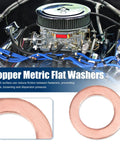 Pro Grade Copper Flat Washers M8 X 13mm X 1mm Sealing Rings for Screws Bolts and Nuts Universal Metric Hardware in engine compartment.