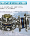 Pair 512544 Rear Wheel Bearing Hub Assembly For Acura TLX 2015-2020 And Accord 2013-2023, ABS, 5-Lug, OEM-Style Replacement.