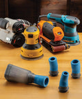 FlexiPort Dust Canister With Four Flexible Couplers For Power Tools 10 Micron Air Filtration on a workshop table