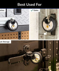 Heavy Duty 70mm Disc Padlock With Key Cut Resistant Stainless Steel Shackle on gates and latches