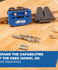One Half Inch Dowel Jig Upgrade Kit with Hardened Steel Drill Guides for Pro Grade Ultra Precise Straight Dowel Holes and Alignment Pin